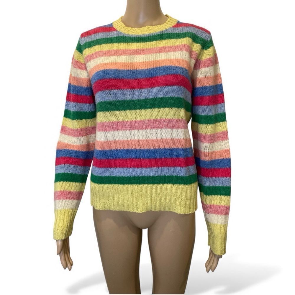 Holt Renfrew Colorful Striped Crewneck Multicolor Sweater  size 38